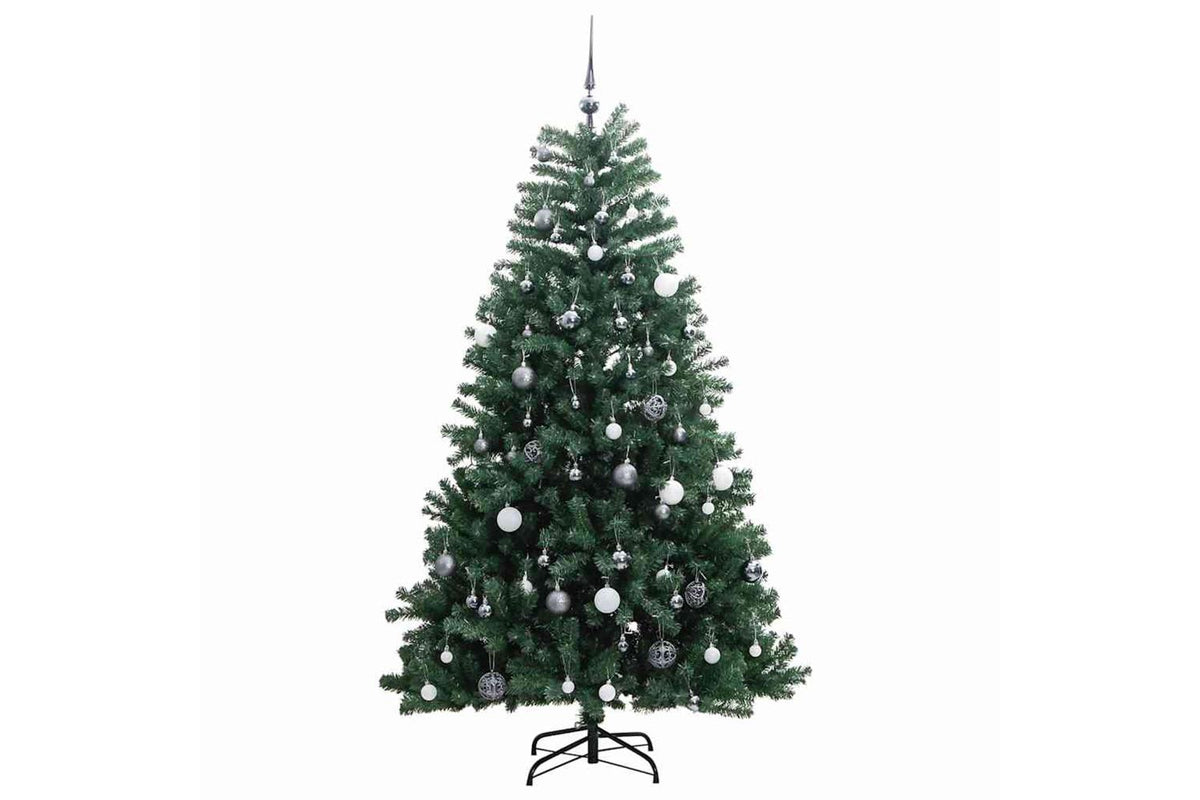Vidaxl Artificial Hinged Christmas Tree 300 Leds Ball Set 240 Cm-2