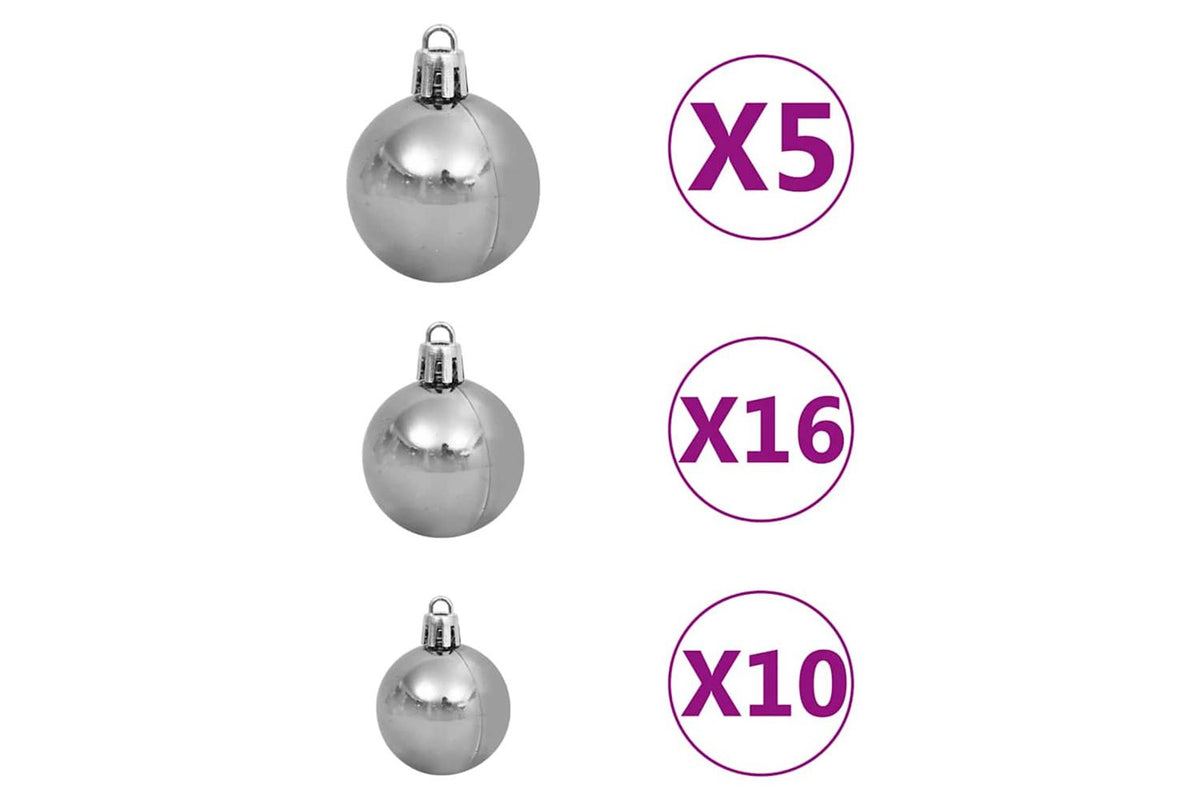 Vidaxl Artificial Hinged Christmas Tree 300 Leds Ball Set 240 Cm-7