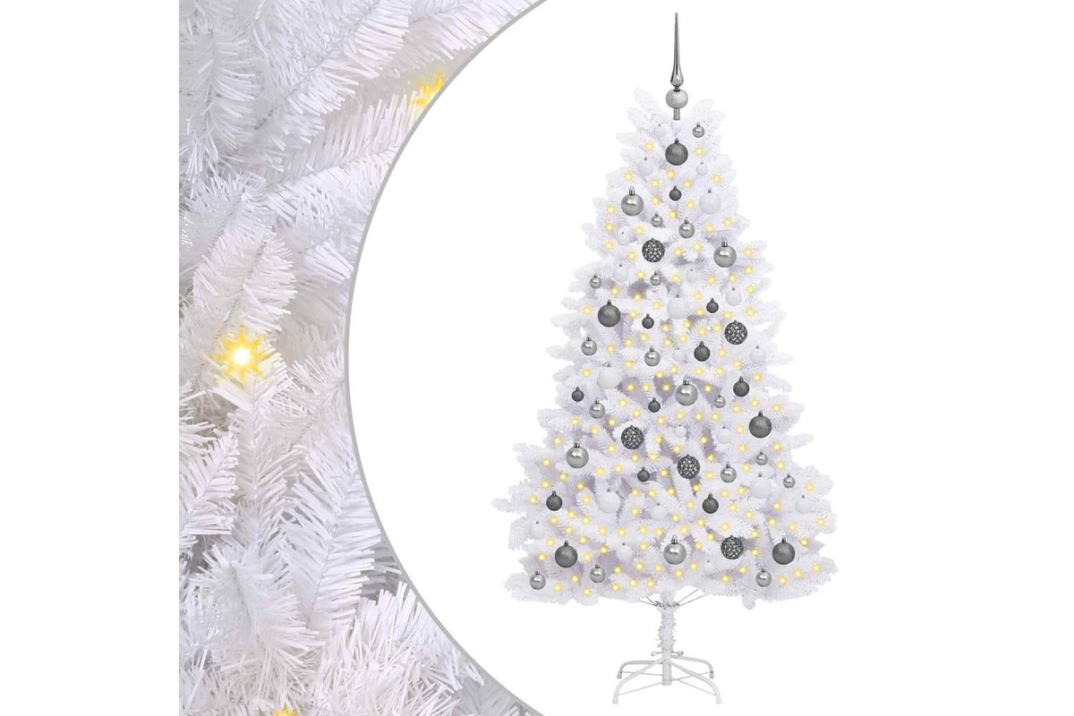 Vidaxl Artificial Christmas Tree 180 Cm Pvc And Steel White-2