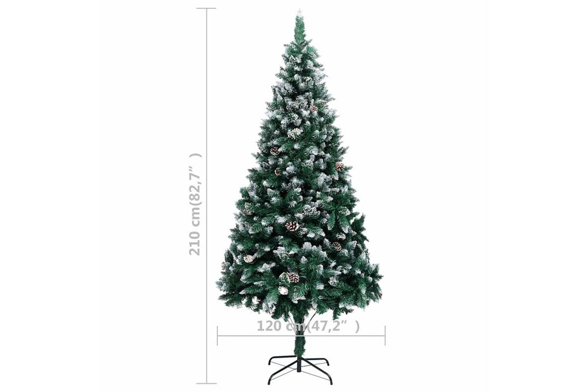 Vidaxl Artificial Christmas Tree With Pinecones And White Snow 210 Cm-7