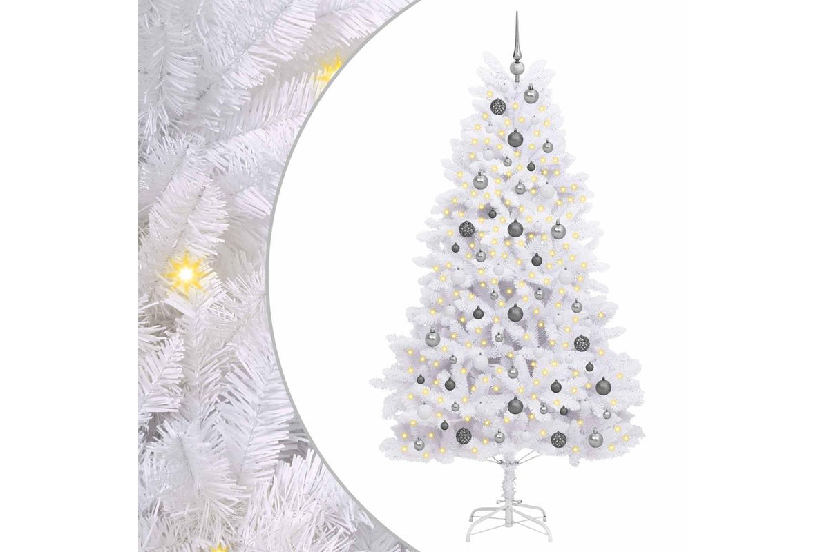 Vidaxl Artificial Christmas Tree 210 Cm Pvc And Steel White-2
