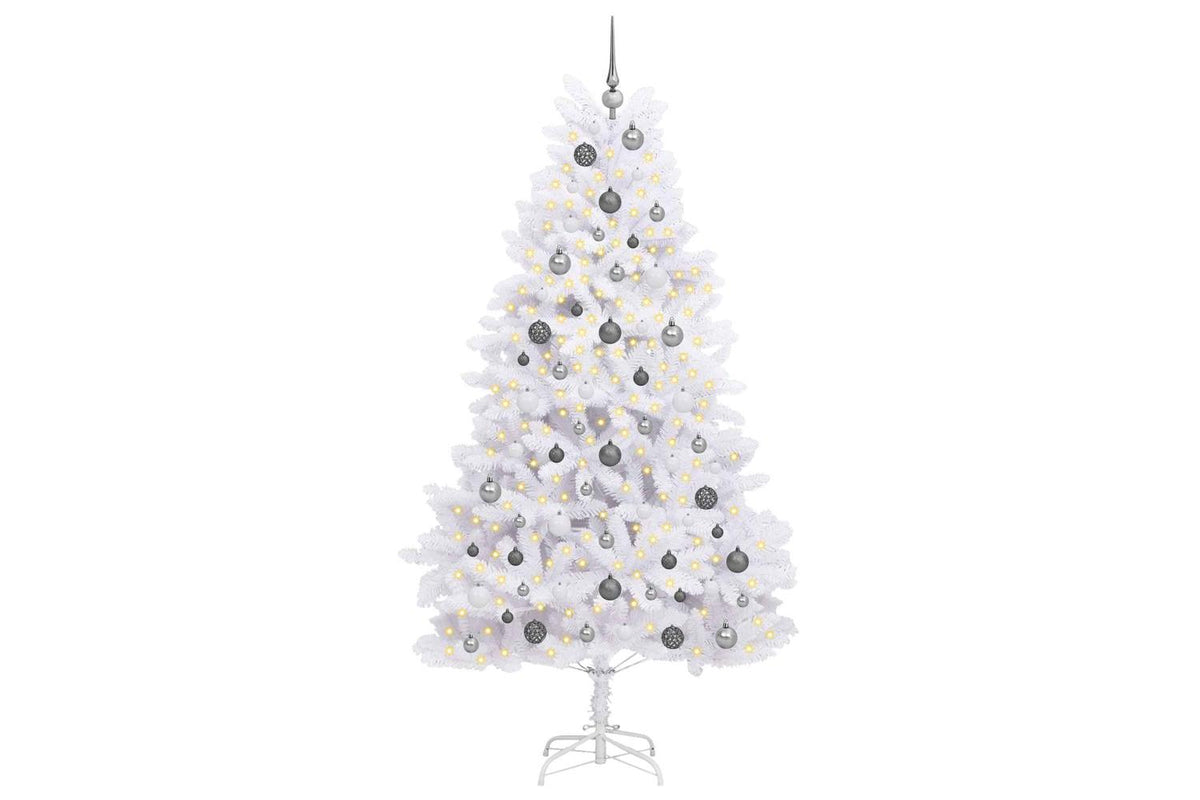 Vidaxl Artificial Christmas Tree 210 Cm Pvc And Steel White-3