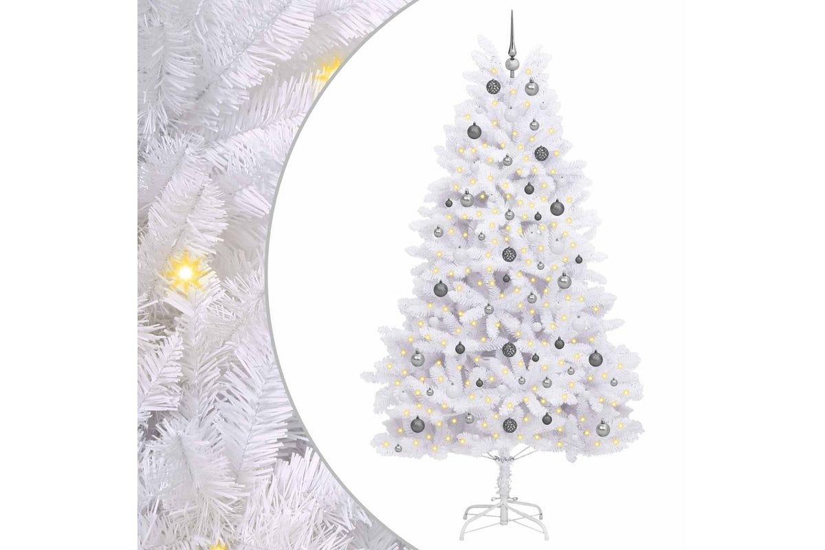 Vidaxl Artificial Christmas Tree 240 Cm Pvc And Steel White-2