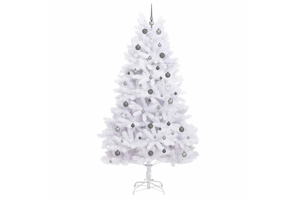 Vidaxl Artificial Christmas Tree 240 Cm Pvc And Steel White-4