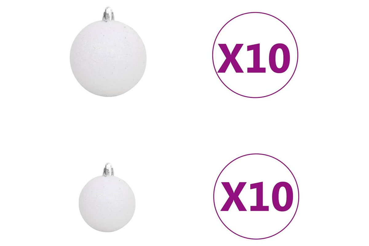 Vidaxl Artificial Hinged Christmas Tree 300 Leds Ball Set 180 Cm-9