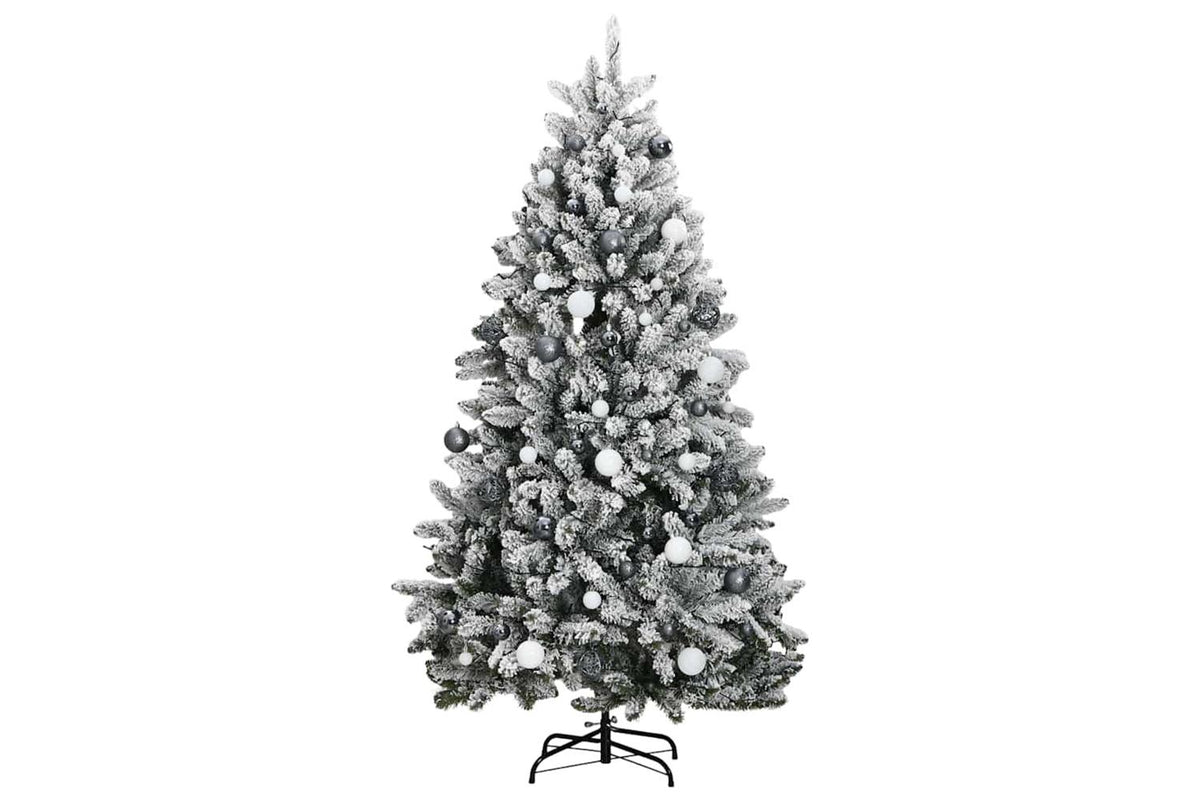 Vidaxl Artificial Hinged Christmas Tree 300 Leds Ball Set 210 Cm-4