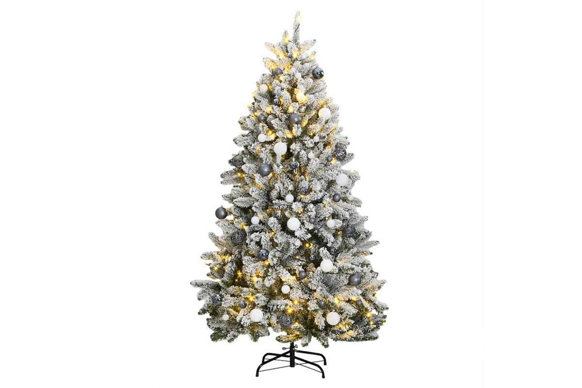 Vidaxl Artificial Hinged Christmas Tree 300 Leds Ball Set 240 Cm