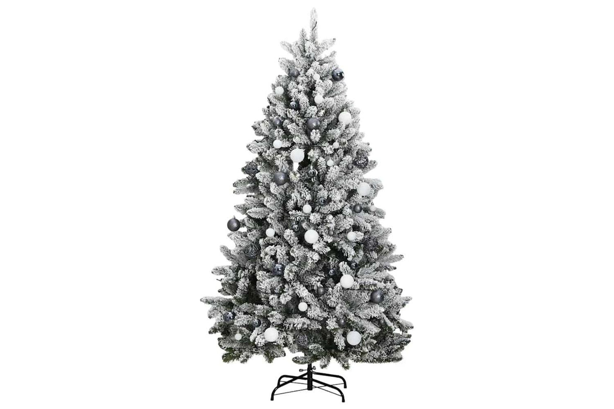 Vidaxl Artificial Hinged Christmas Tree 300 Leds Ball Set 240 Cm-2