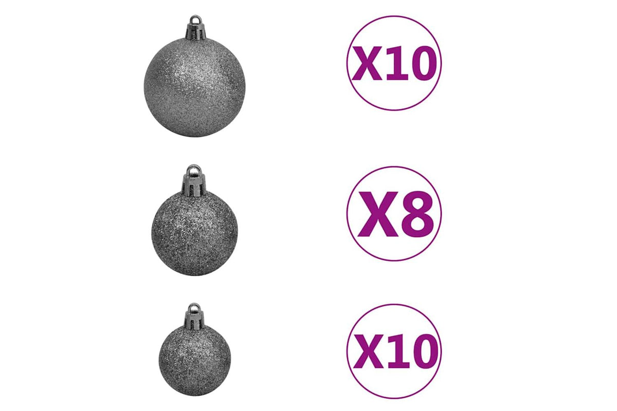 Vidaxl Artificial Hinged Christmas Tree 300 Leds Ball Set 270 Cm-6