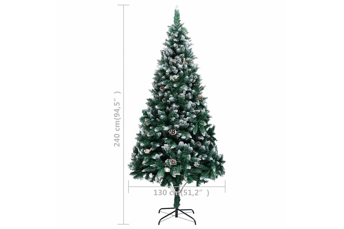 Vidaxl Artificial Christmas Tree With Pinecones And White Snow 240 Cm-7
