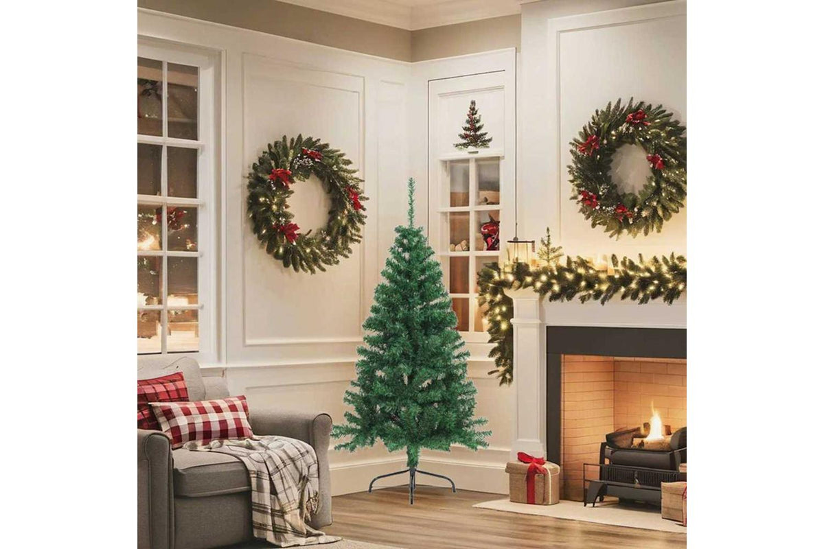 Vidaxl Artificial Half Christmas Tree With Stand Green 150 Cm Pvc-3