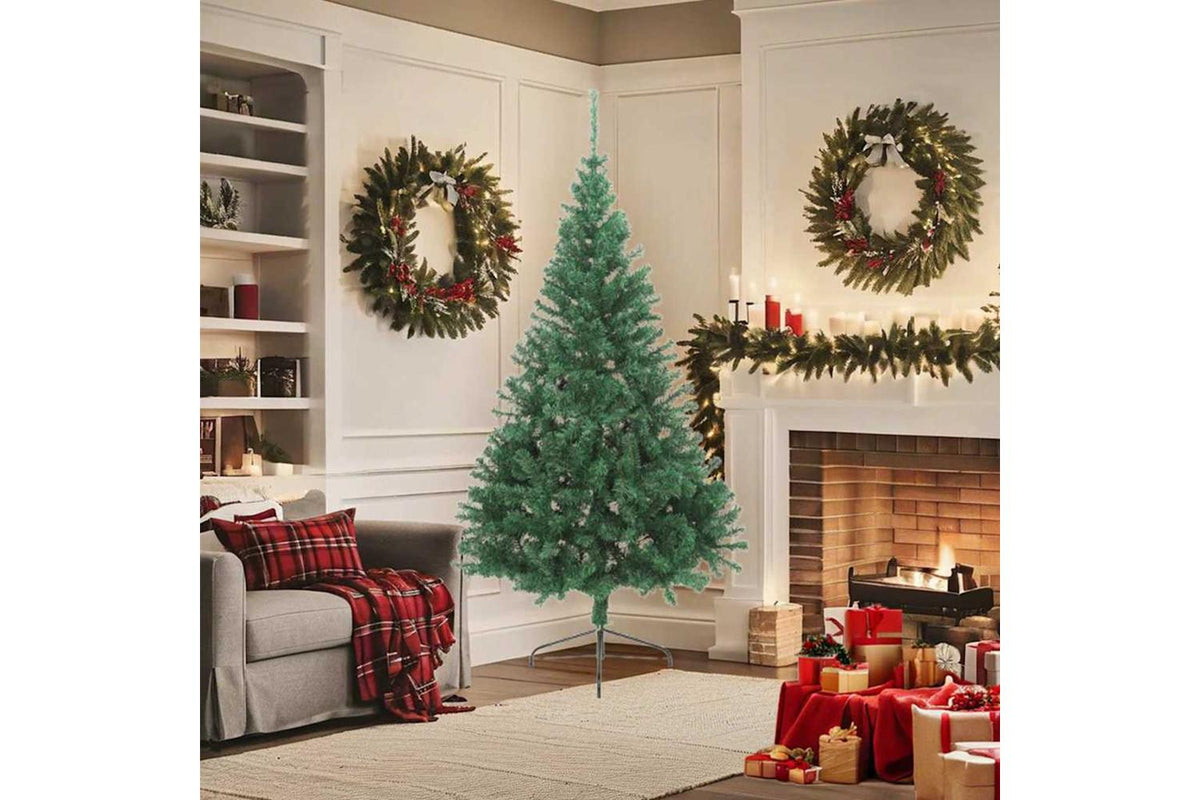 Vidaxl Artificial Half Christmas Tree With Stand Green 180 Cm Pvc-3