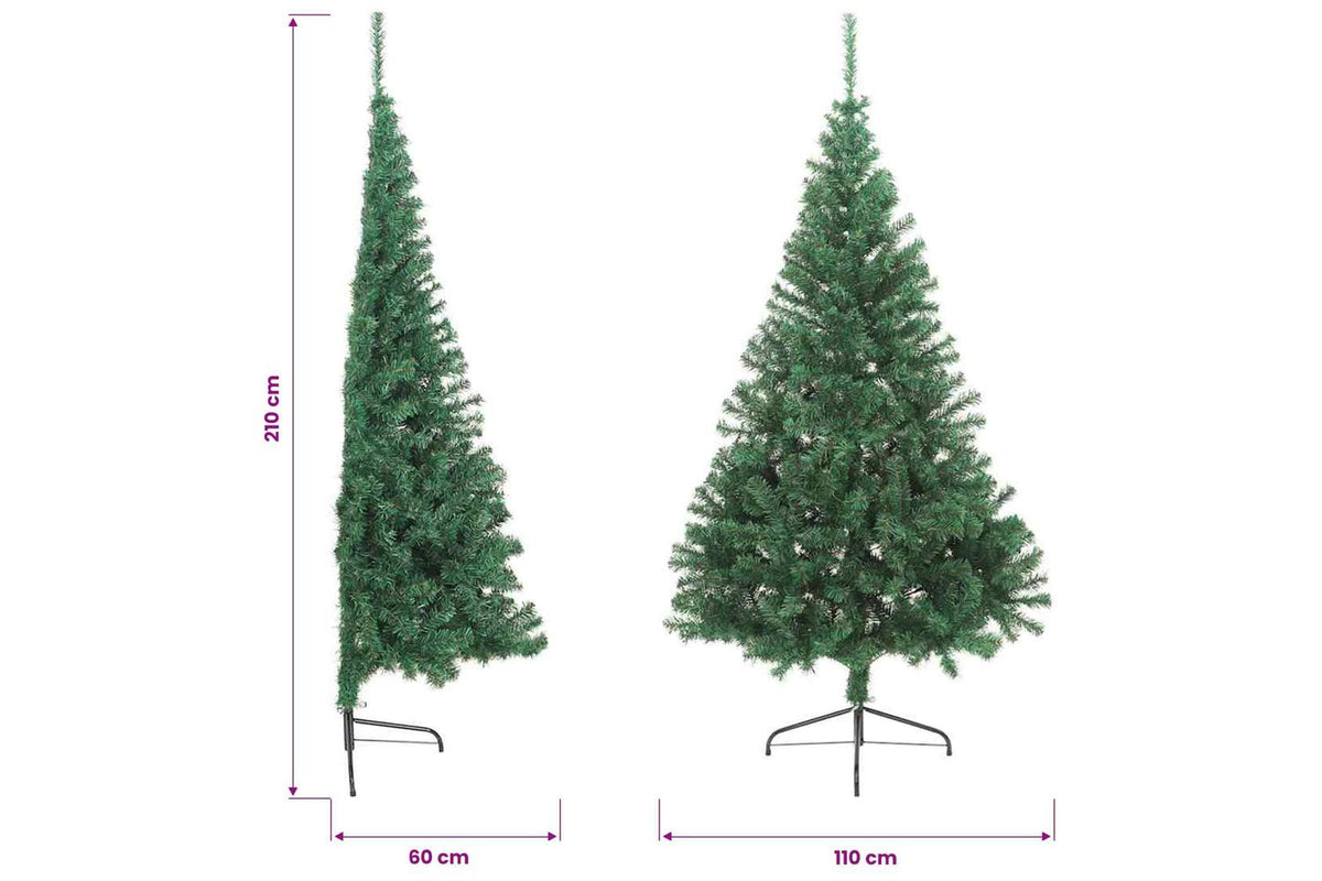 Vidaxl Artificial Half Christmas Tree With Stand Green 210 Cm Pvc-10