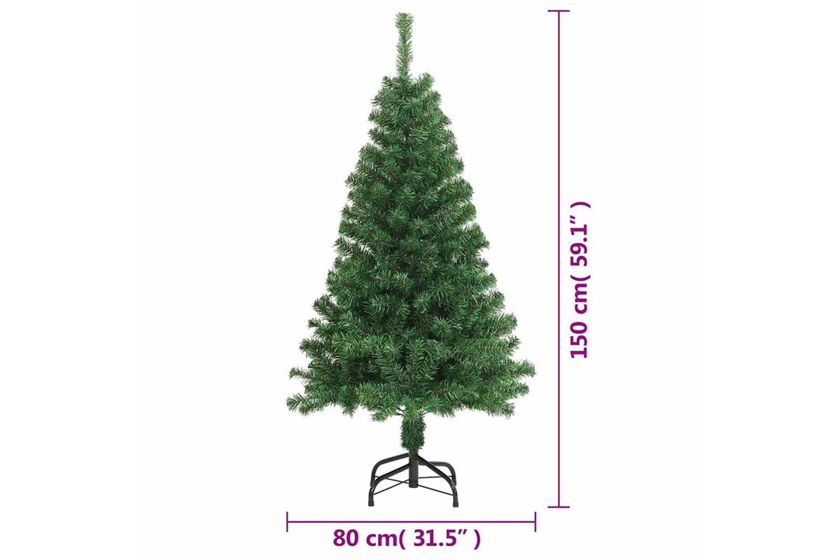 Vidaxl Artificial Christmas Tree With Thick Branches Green 150 Cm Pvc-7