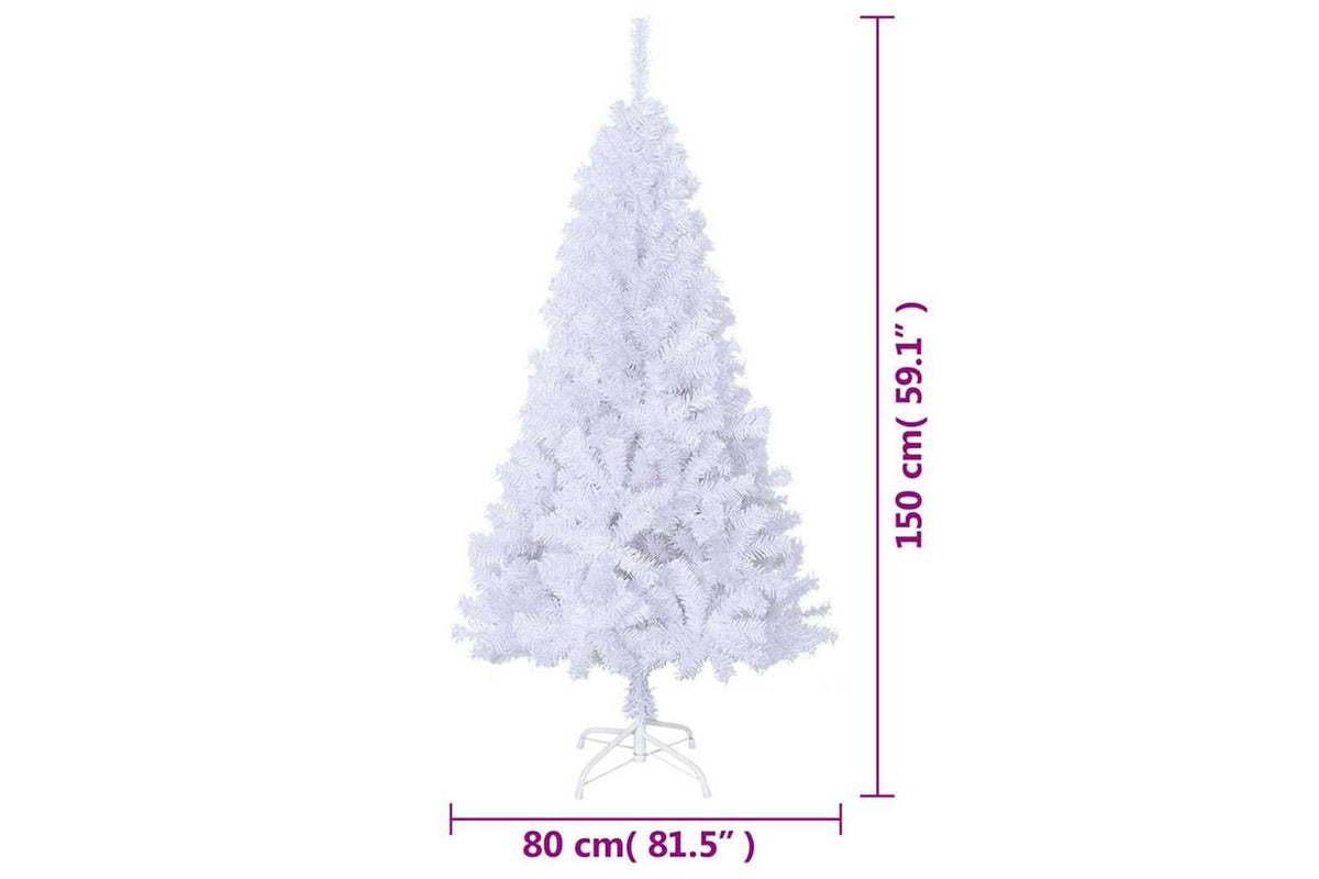 Vidaxl Artificial Christmas Tree With Thick Branches White 150 Cm Pvc-7