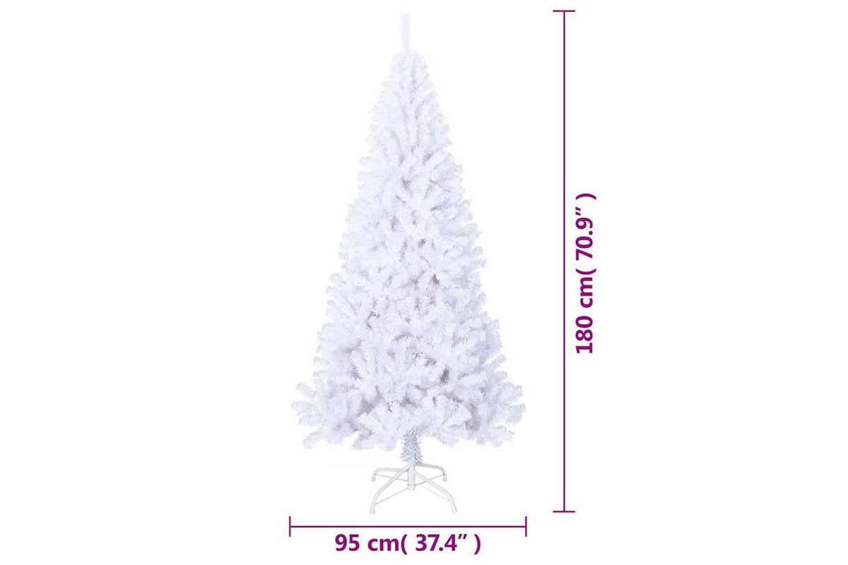 Vidaxl Artificial Christmas Tree With Thick Branches White 180 Cm Pvc-7