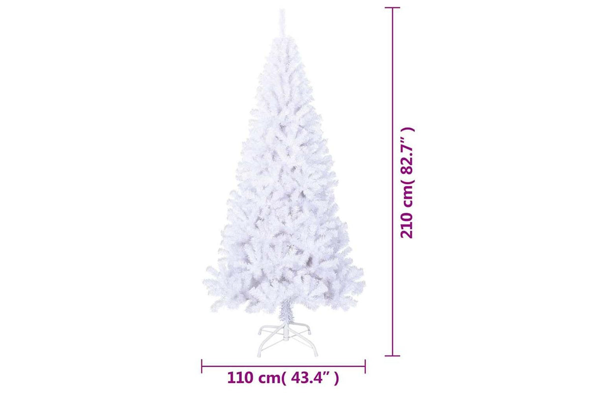 Vidaxl Artificial Christmas Tree With Thick Branches White 210 Cm Pvc-7