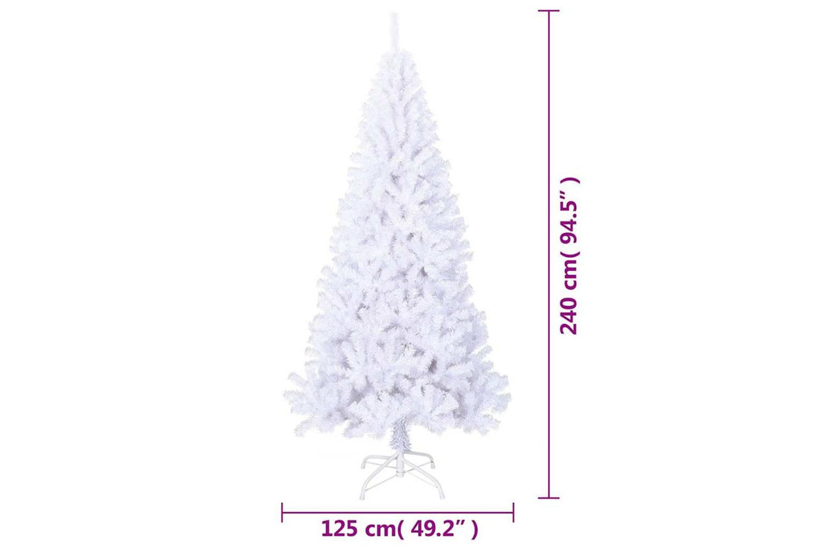 Vidaxl Artificial Christmas Tree With Thick Branches White 240 Cm Pvc-6