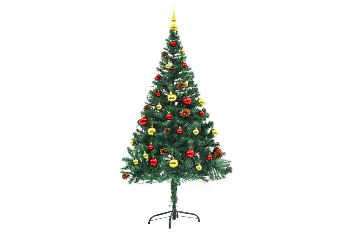 Vidaxl Artificial Pre-lit Christmas Tree With Baubles Green 150 Cm-7