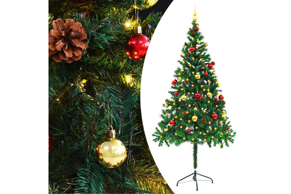 Vidaxl Artificial Pre-lit Christmas Tree With Baubles Green 180 Cm