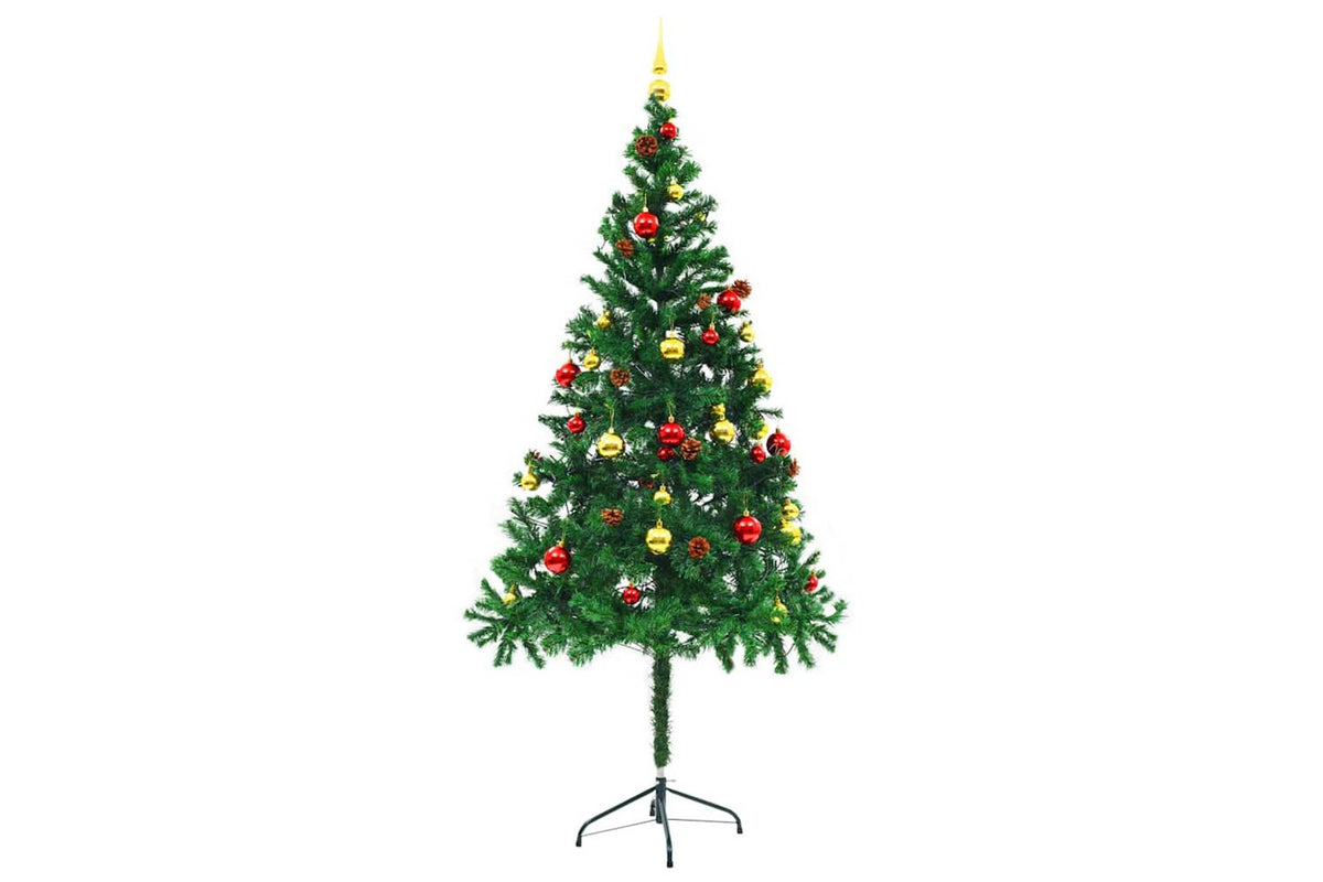 Vidaxl Artificial Pre-lit Christmas Tree With Baubles Green 180 Cm-5