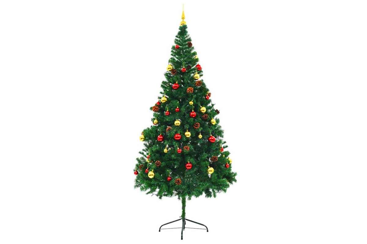 Vidaxl Artificial Pre-lit Christmas Tree With Baubles Green 210 Cm-4