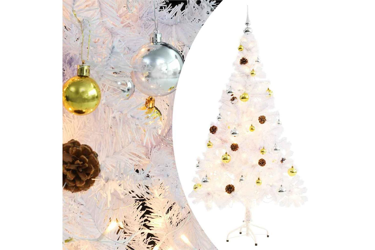 Vidaxl Artificial Pre-lit Christmas Tree With Baubles White 150 Cm