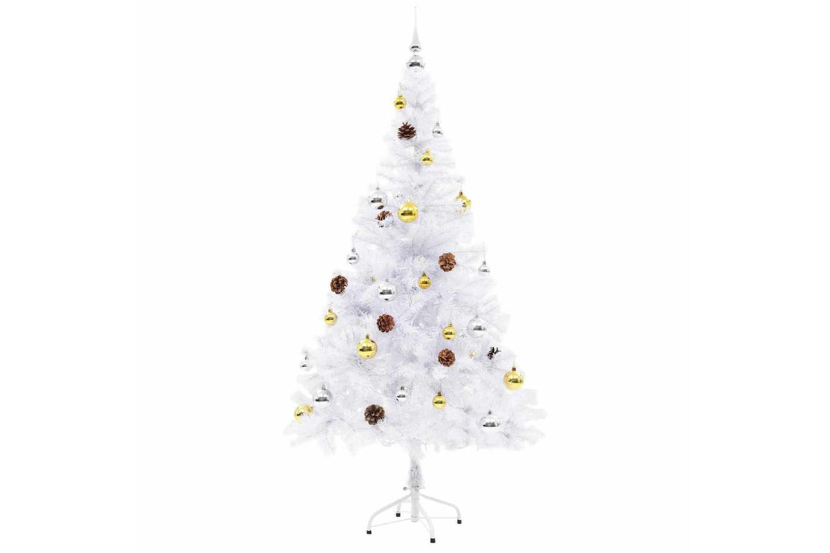 Vidaxl Artificial Pre-lit Christmas Tree With Baubles White 150 Cm-3