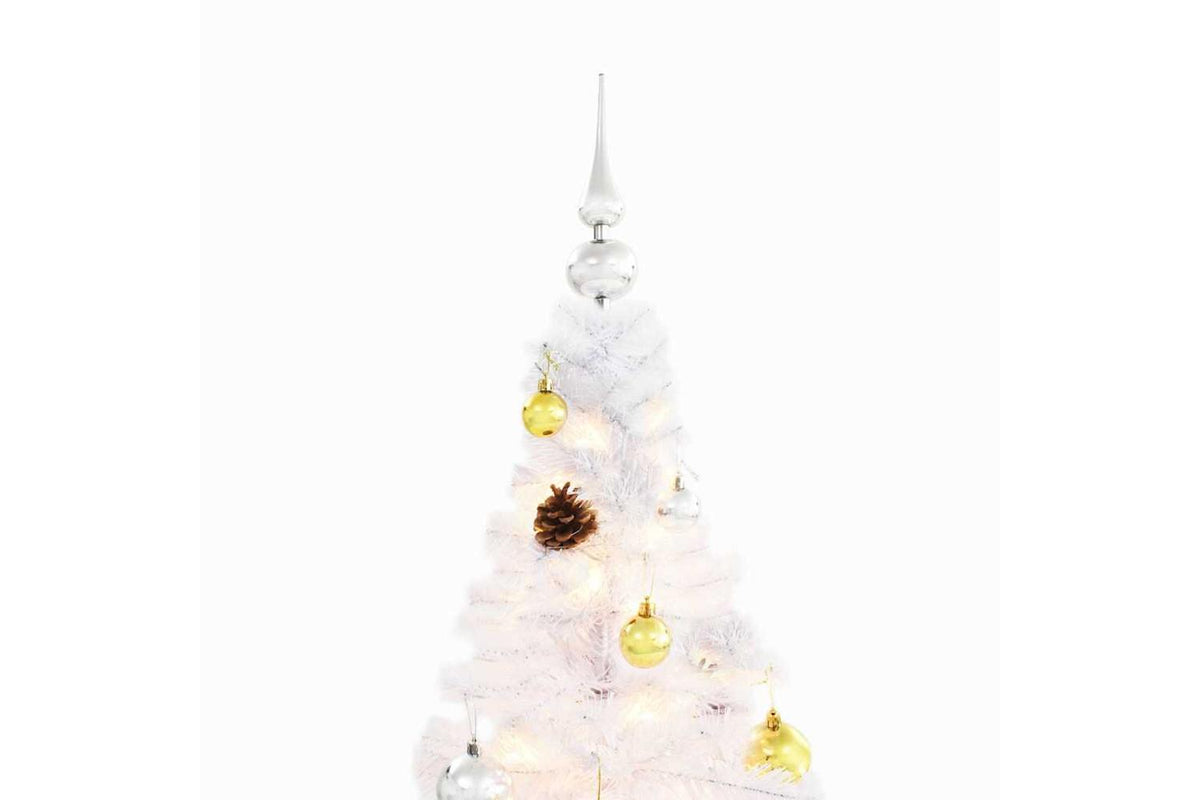 Vidaxl Artificial Pre-lit Christmas Tree With Baubles White 150 Cm-5