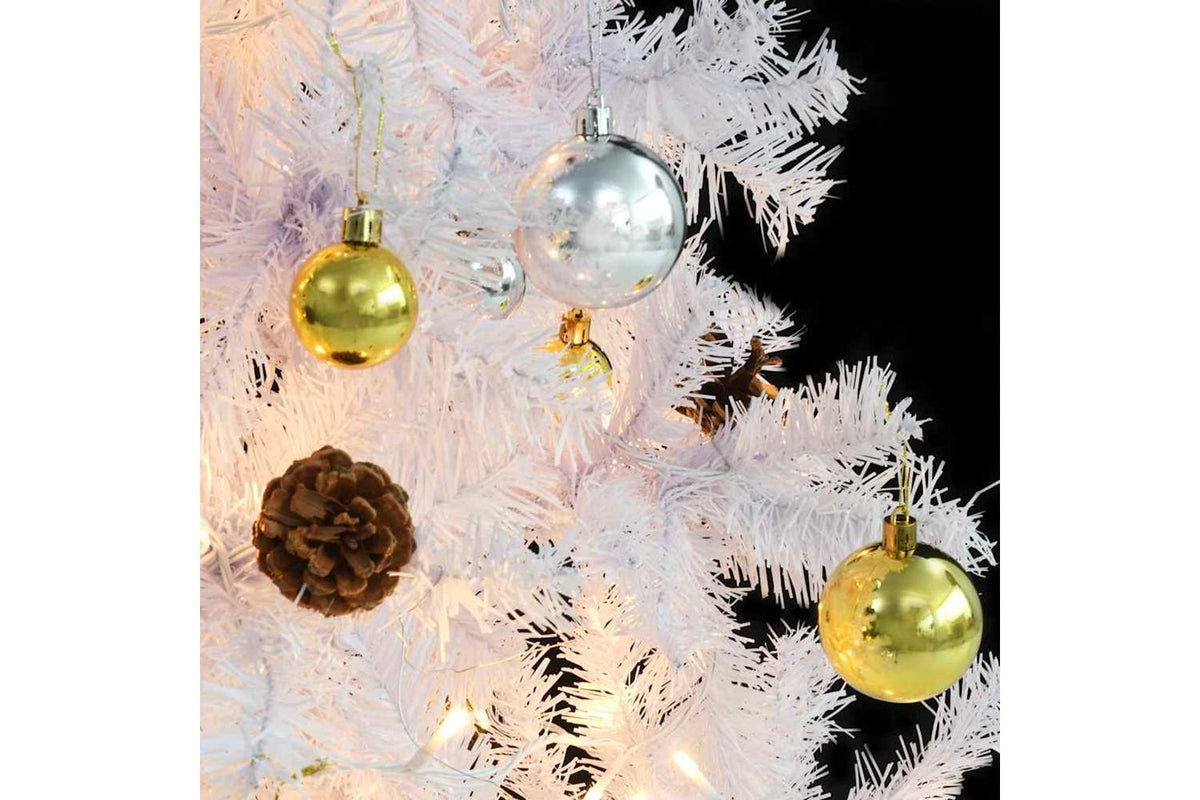 Vidaxl Artificial Pre-lit Christmas Tree With Baubles White 150 Cm-8