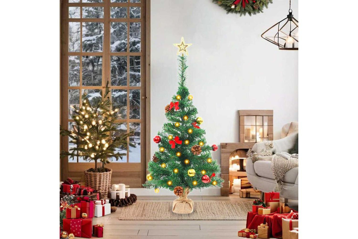 Vidaxl Artificial Pre-lit Christmas Tree With Baubles Green 64 Cm-2