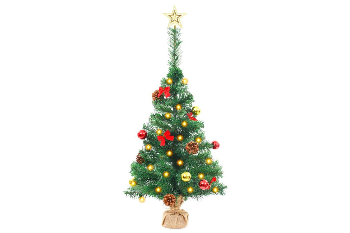 Vidaxl Artificial Pre-lit Christmas Tree With Baubles Green 64 Cm-3