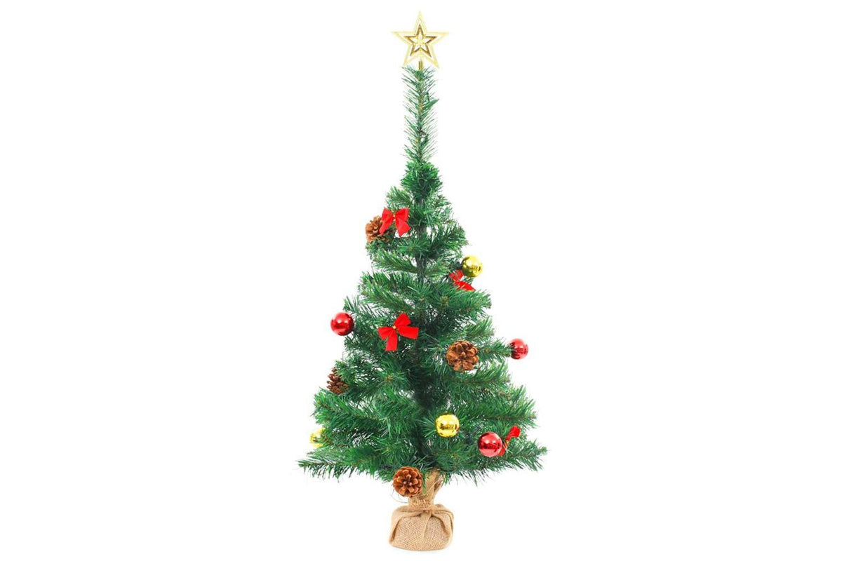 Vidaxl Artificial Pre-lit Christmas Tree With Baubles Green 64 Cm-4