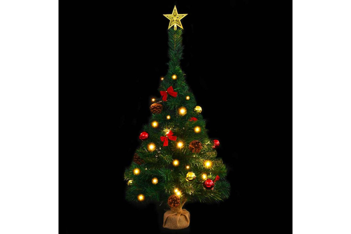 Vidaxl Artificial Pre-lit Christmas Tree With Baubles Green 64 Cm-5
