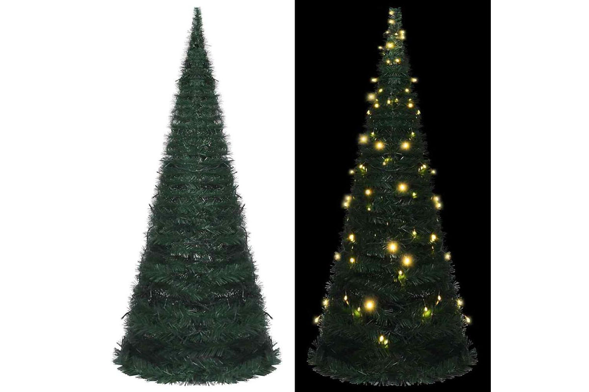 Vidaxl Pop-up String Artificial Pre-lit Christmas Tree Green 150 Cm