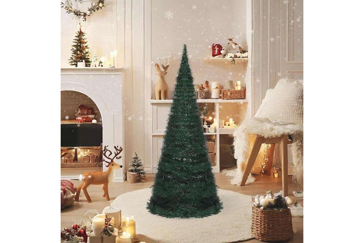 Vidaxl Pop-up String Artificial Pre-lit Christmas Tree Green 150 Cm-2