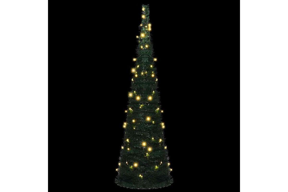 Vidaxl Pop-up String Artificial Pre-lit Christmas Tree Green 150 Cm-3