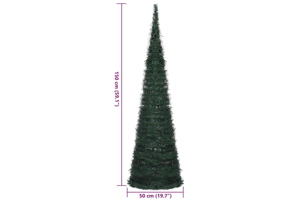 Vidaxl Pop-up String Artificial Pre-lit Christmas Tree Green 150 Cm-10