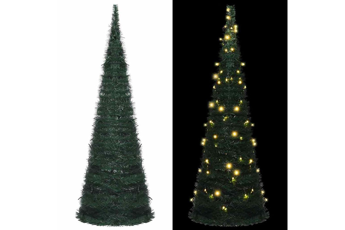 Vidaxl Pop-up String Artificial Pre-lit Christmas Tree Green 180 Cm