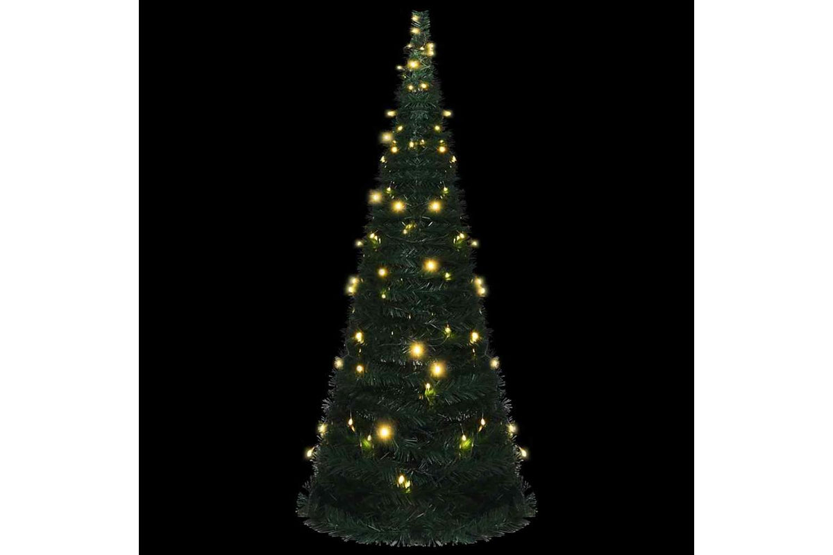 Vidaxl Pop-up String Artificial Pre-lit Christmas Tree Green 210 Cm-3