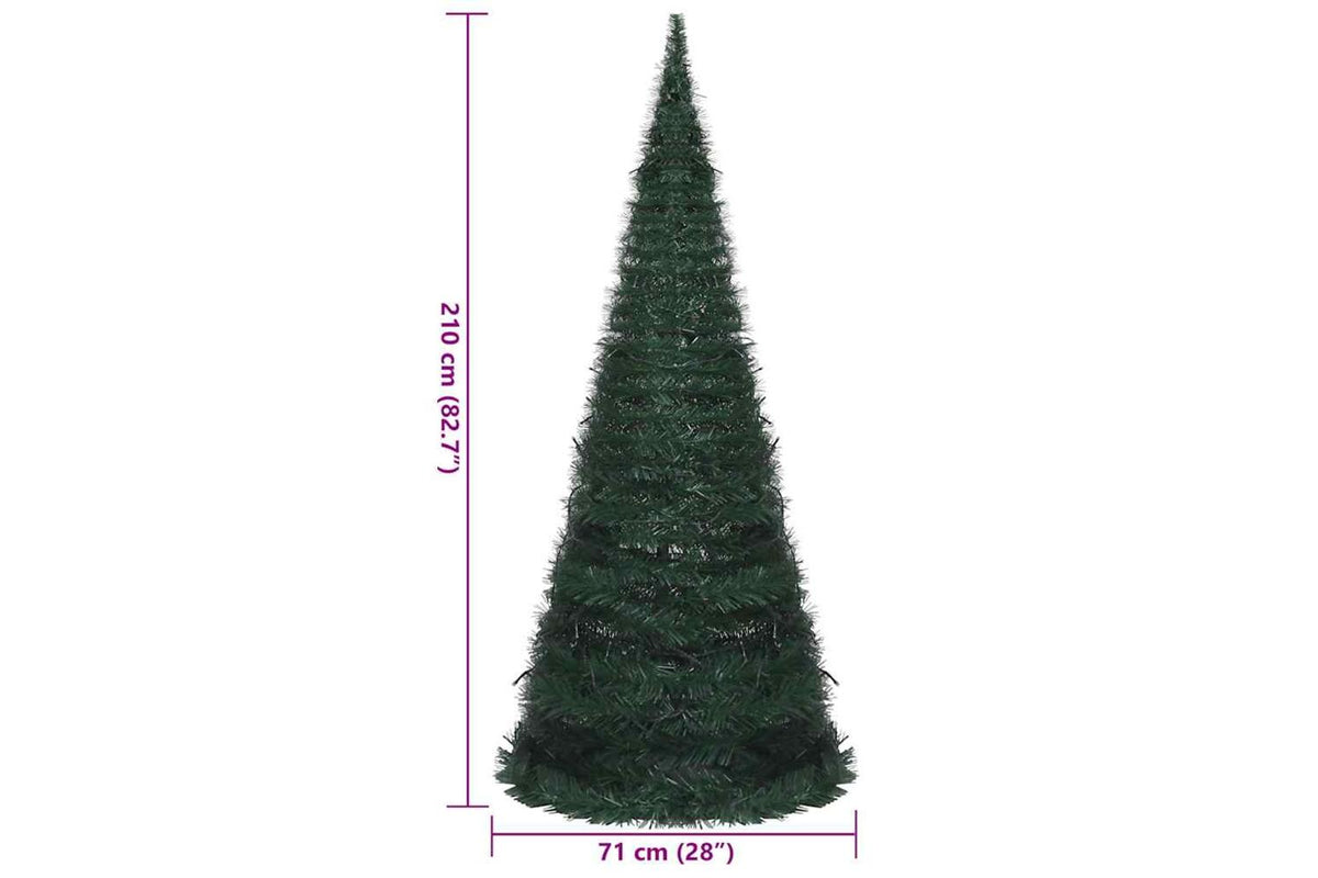 Vidaxl Pop-up String Artificial Pre-lit Christmas Tree Green 210 Cm-10