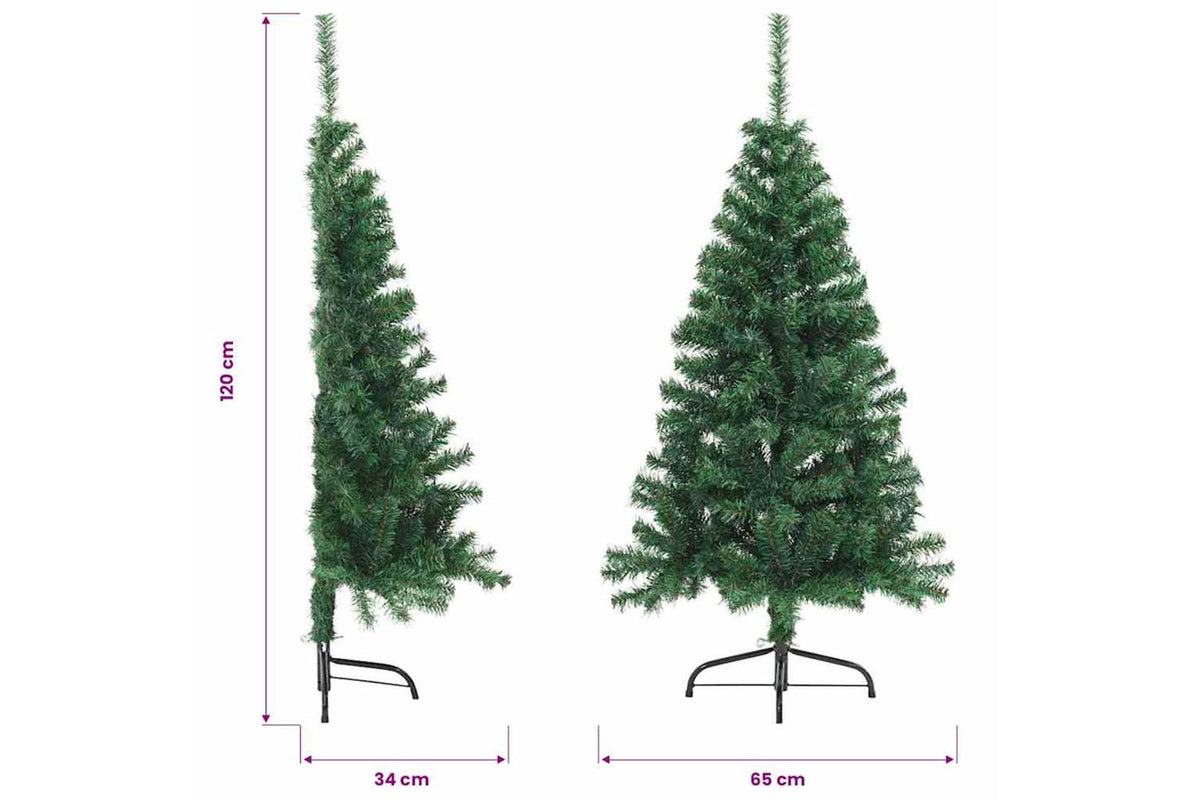 Vidaxl Artificial Half Christmas Tree With Stand Green 120 Cm Pvc-10
