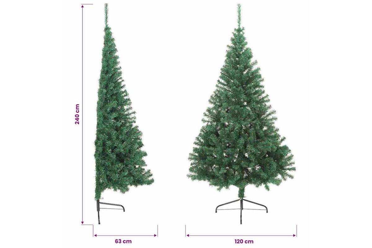 Vidaxl Artificial Half Christmas Tree With Stand Green 240 Cm Pvc-9