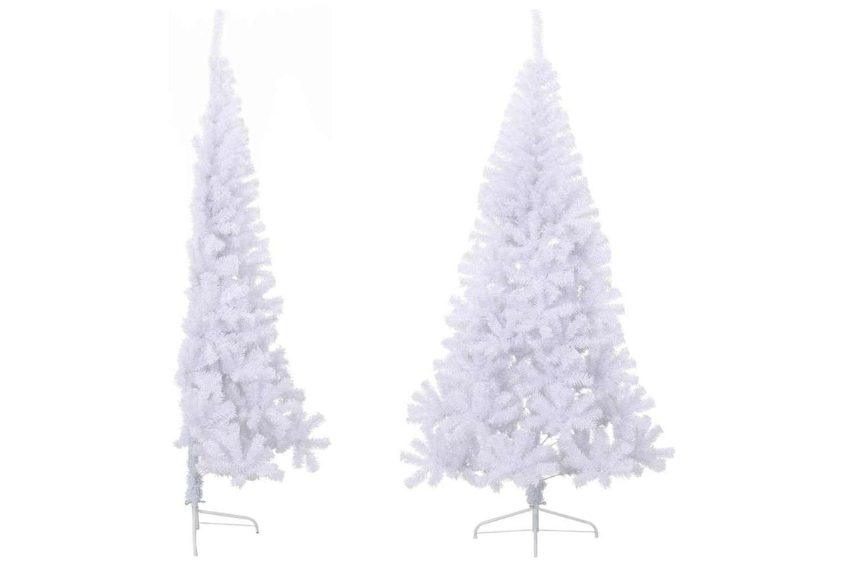 Vidaxl Artificial Half Christmas Tree With Stand White 210 Cm Pvc-4