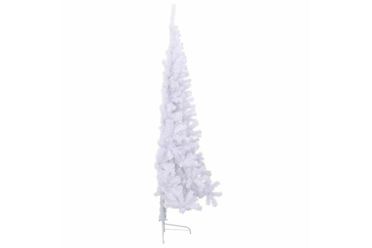 Vidaxl Artificial Half Christmas Tree With Stand White 210 Cm Pvc-5