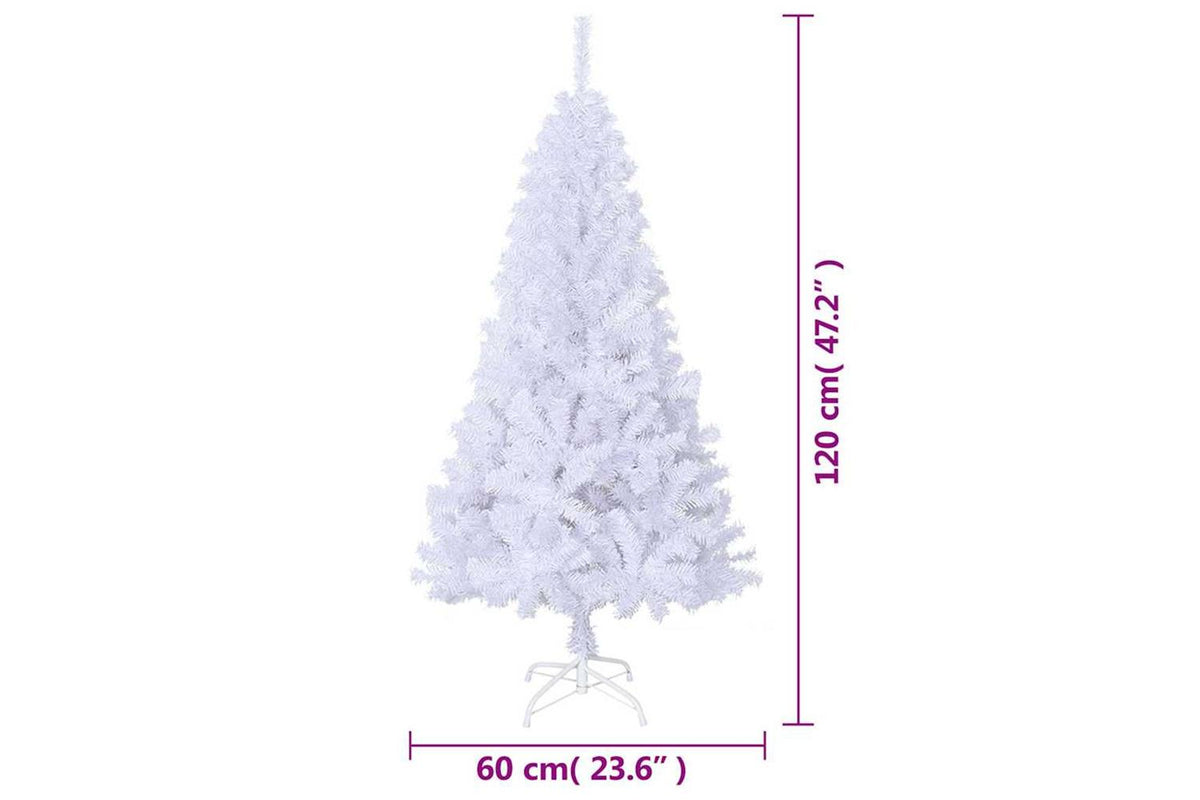 Vidaxl Artificial Christmas Tree With Thick Branches White 120 Cm Pvc-7