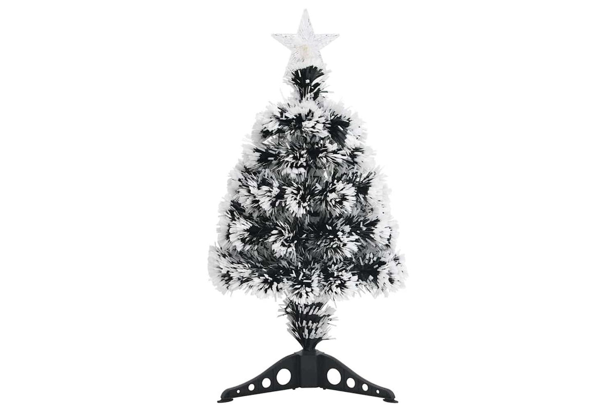 Vidaxl Pre-lit Christmas Tree Green And White 64 Cm Fibre Optic-2