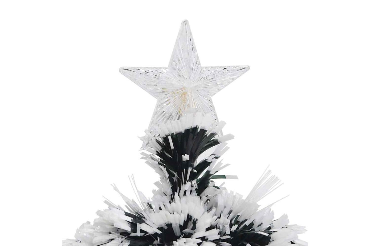Vidaxl Pre-lit Christmas Tree Green And White 64 Cm Fibre Optic-5