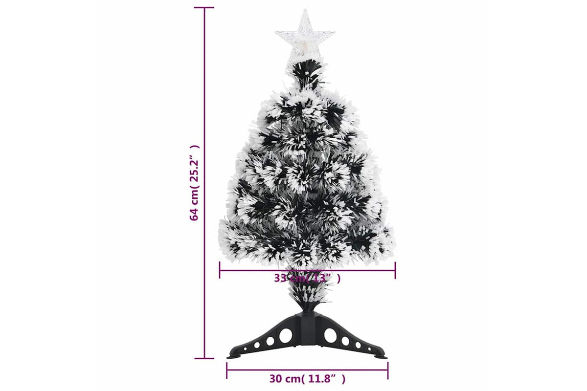 Vidaxl Pre-lit Christmas Tree Green And White 64 Cm Fibre Optic-8