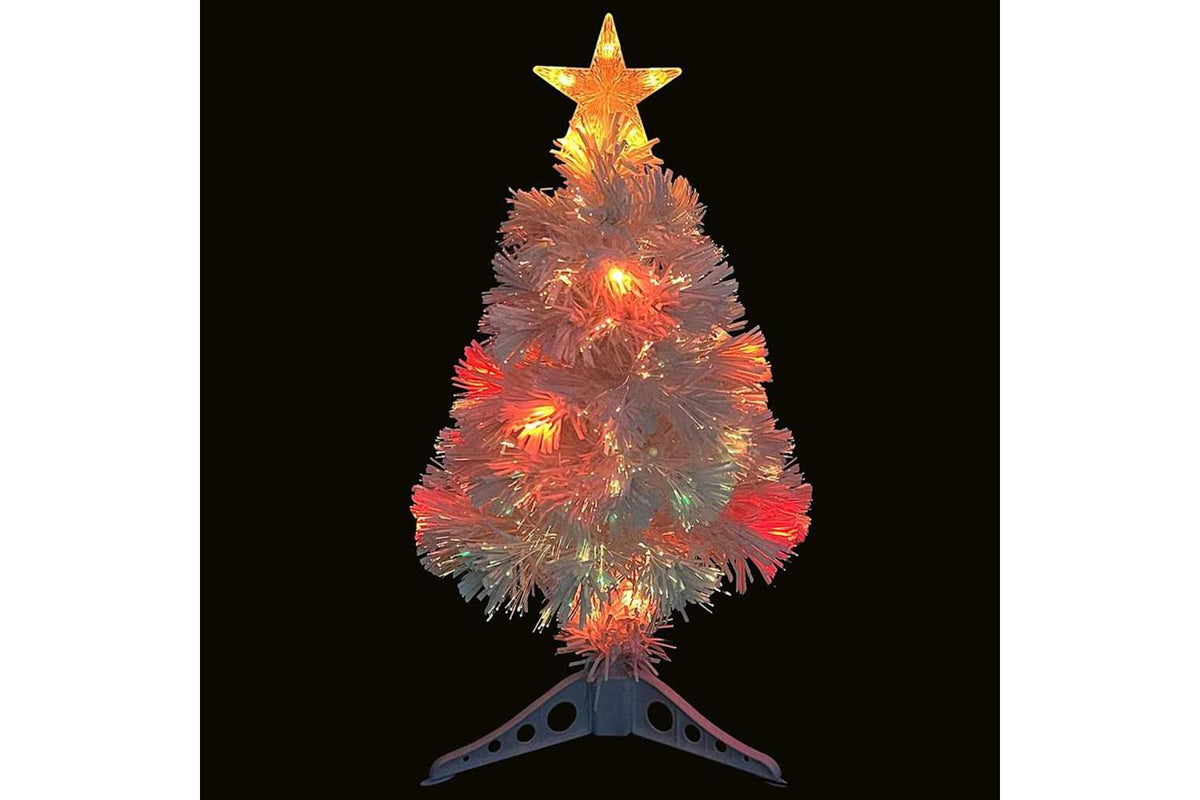 Vidaxl Artificial Pre-lit Christmas Tree White 64 Cm Fibre Optic-3